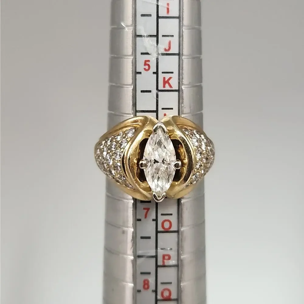 14k Yellow Gold 1.25 CT Marquise Diamond rinyg size 6.25